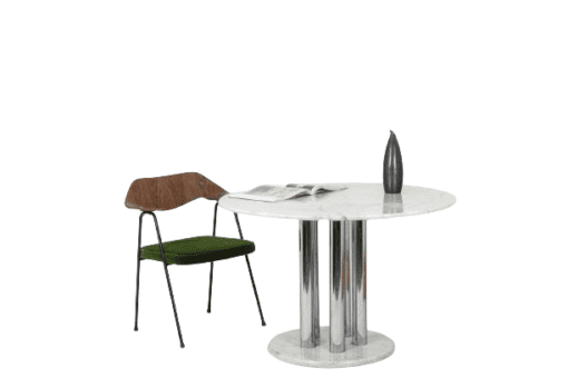 Marble Table with Chrome - Staged - Styylish