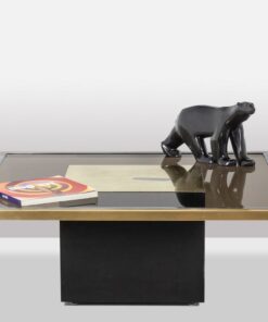 Alternative view of Coffee Table in Gilded Brass and Smoked Glass, 1970s