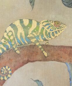 Painting of a Chameleon - Gold Detail - Styylish