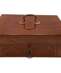 Biedermeier Box with Original Handle, Ash Veneer, South Germany circa 1830