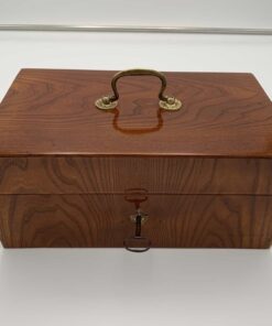 Alternative view of Biedermeier Box with Original Handle, Ash Veneer, South Germany circa 1830