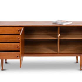 Teak Sideboard, Four Drawers and Two Doors, 20th Century