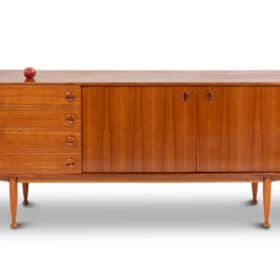 Teak Sideboard, Four Drawers and Two Doors, 20th Century