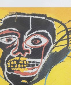 Colorful Jean-Michel Basquiat Silkscreen - Face Detail - Styylish