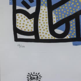 Blue Keith Haring Silkscreen, 1990s