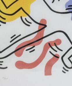 Keith Haring Silkscreen with Frame - Red Lines - Styylish