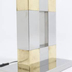 Geometric Lamp in Silver and Gold Metal, 1970s