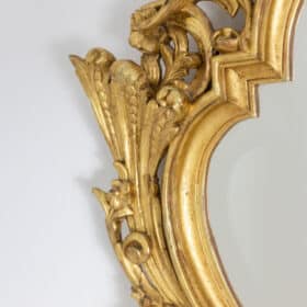 Regency Style Mirror in Carved and Gilded Wood, 1880's