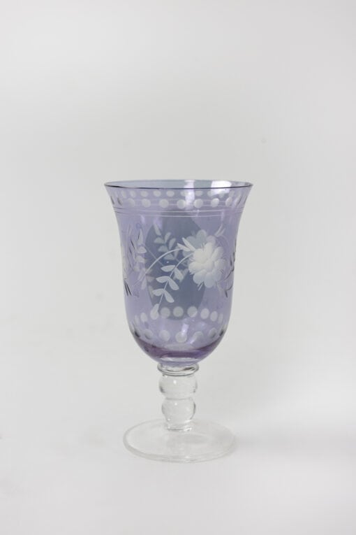 Bohemian Crystal Style Glassware - Floral Etching Detail - Styylish