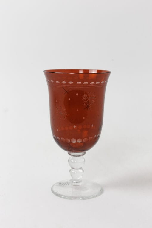 Bohemian Crystal Style Glassware - Single Red Glass - Styylish