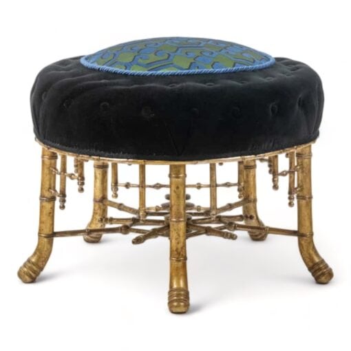 Pouf with Gilded Wood - Styylish