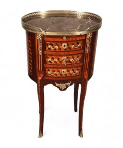 Louis XVI Style Tambour Side Table- front view- Styylish