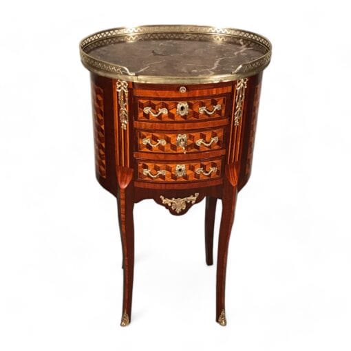 Louis XVI Style Tambour Side Table- front view- Styylish