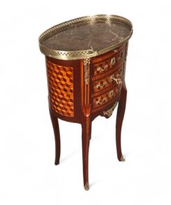 Louis XVI Style Tambour Side Table- three-quarter view- Styylish