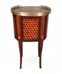 Louis XVI Style Tambour Side Table- back view- Styylish
