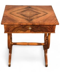 Biedermeier Sewing Table- front view with top- Styylish
