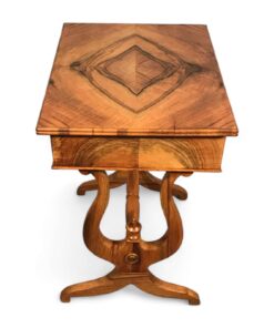 Biedermeier Sewing Table- side view with top- Styylish