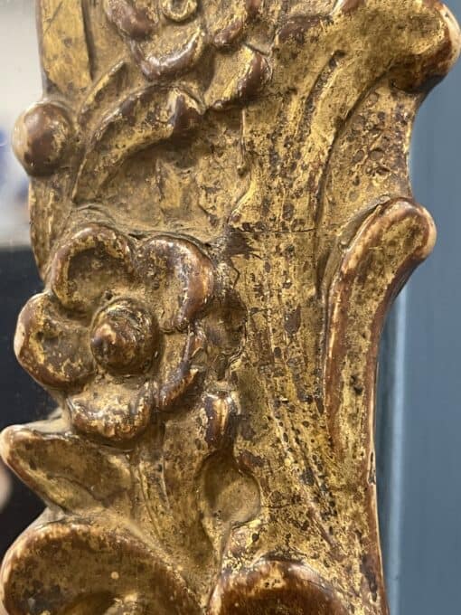 18th century Gilt Wood Mirror- detail of left side- Styylish