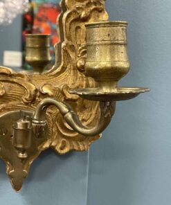 18th century Gilt Wood Mirror- detail of candle holder right- Styylish