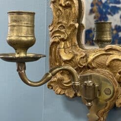 18th century Gilt Wood Mirror- detail of candle holder left- Styylish