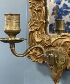 18th century Gilt Wood Mirror- detail of candle holder left- Styylish