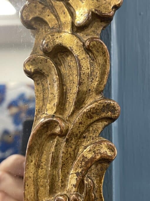 18th century Gilt Wood Mirror- detail of acanthus leave- Styylish