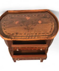 Antique Louis XVI Side Table- top view with open drawer- Styylish