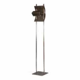 Geometric Floor Lamp in Silver Metal, 1980s