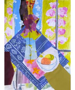 Painted Paper Collage by Mara Wagner, "Miss Matisse?"
