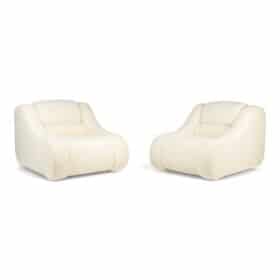 Pair of Bouclé Armchairs, Contemporary Work