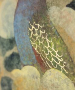 Painted Canvas Representing Birds - Gold Detail - Styylish