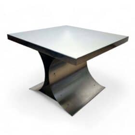 Curved Sofa Table Stainless Steel, France, 1970