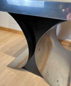 Curved Sofa Table Stainless Steel - Side Profile - Styylish