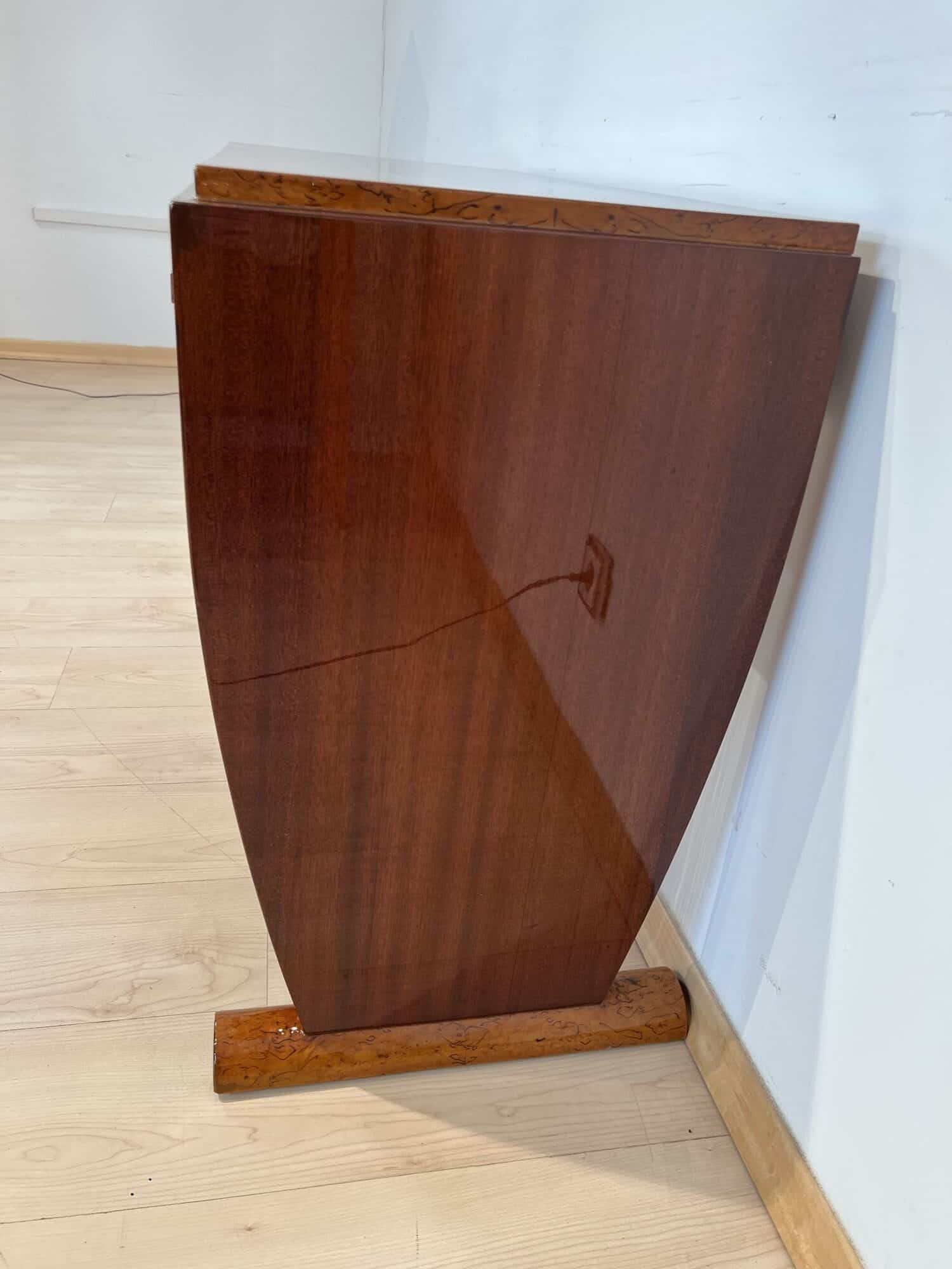 Art Deco Console Table, Thuja Roots, Birch, Silver-Plate, France circa 1925 - Image 12