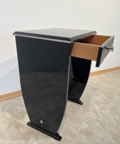Art Deco Side Table with Drawer - Drawer Interior Side View - Styylish