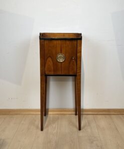 Alternative view of Biedermeier Pillar Cabinet, Cherry Veneer, Brass, South Germany circa 1820