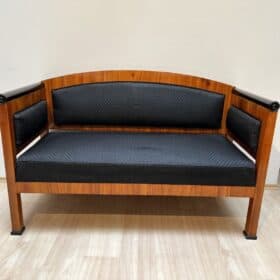 Biedermeier Bench, Cherry Veneer, Horsehair, Southern Germany circa 1830