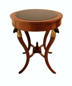 Alternative view of Elegant Biedermeier Center Table, Cherry Veneer, Ebonized, Gold-Leaf, Austria circa 1820