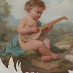 Pair of Paintings Representing Allegories - Cherub with Instrument Detail - Styylish