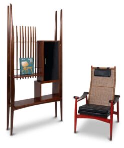 Italian Varnished Mahogany Shelf - With Chair - Styylish