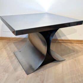 Curved Sofa Table Stainless Steel, France, 1970