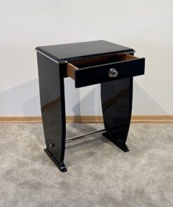 Art Deco Side Table with Drawer - Side Profile with Drawer Open - Styylish