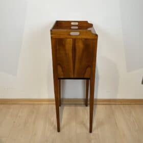 Biedermeier Pillar Cabinet, Cherry Veneer, Brass, South Germany circa 1820