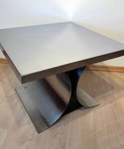 Curved Sofa Table Stainless Steel - Side View of Curved Base - Styylish