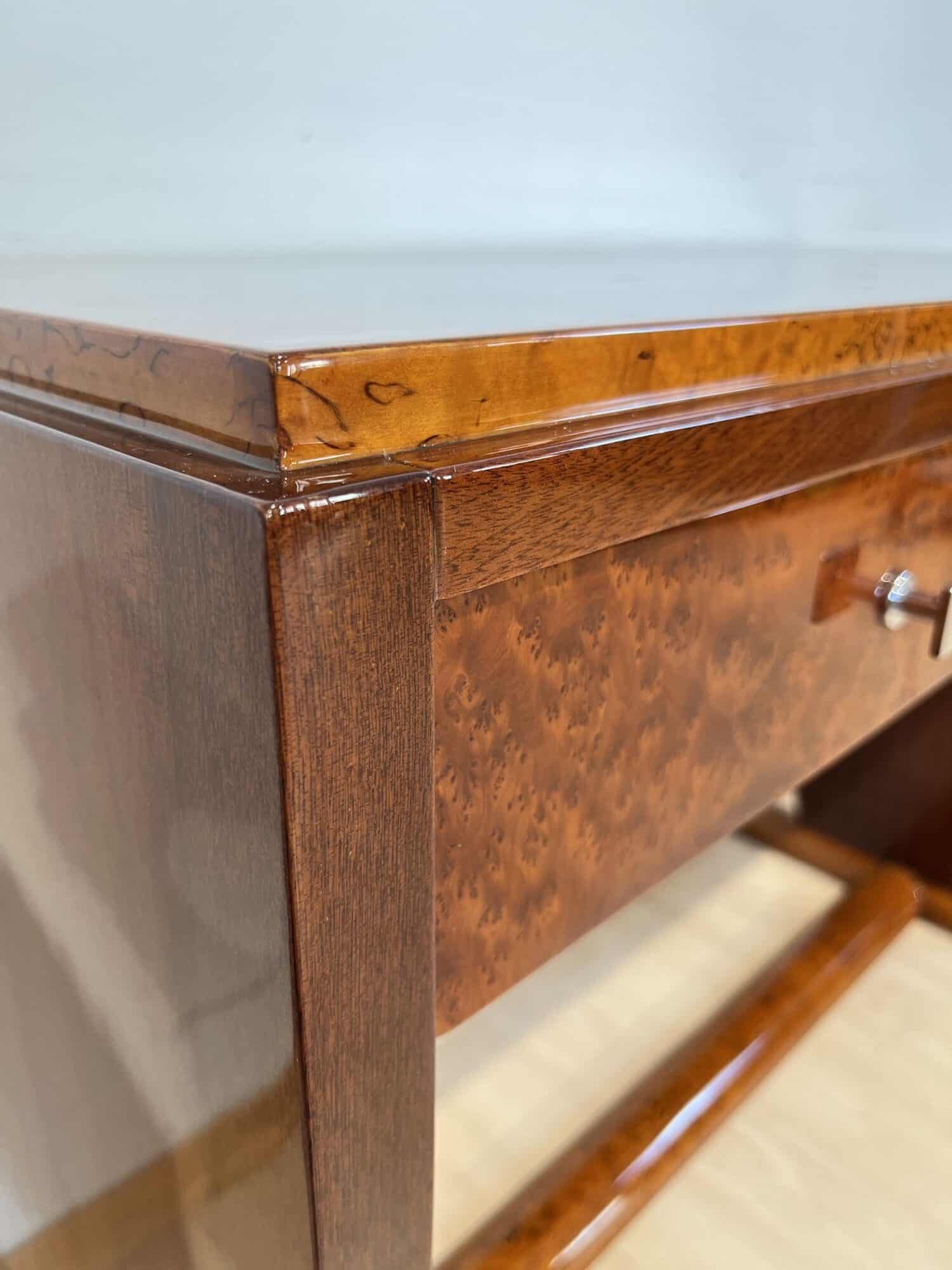 Art Deco Console Table, Thuja Roots, Birch, Silver-Plate, France circa 1925 - Image 7