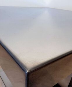 Curved Sofa Table Stainless Steel - Chrome Top Plate - Styylish