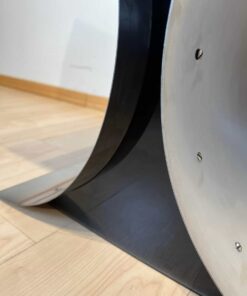 Curved Sofa Table Stainless Steel - Chrome Side Profile - Styylish