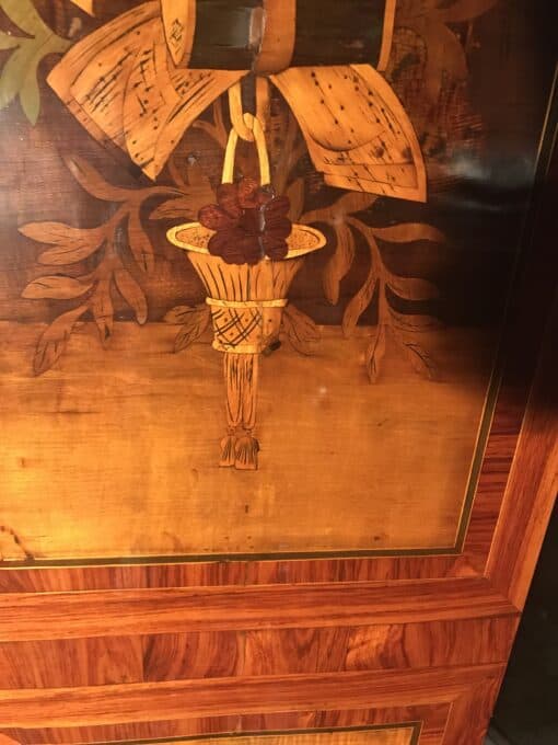 French Secretary Desk 18th century- detail view of the marquetry on the side- Styylish