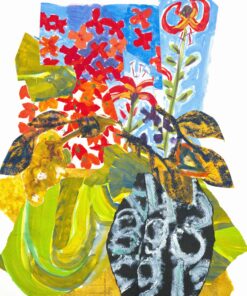 Contemporary Collage by Mara Wagner- Lilies in the Vase- full view- Styylish