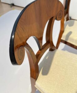 Four Biedermeier Shovel Chairs - Ebonized Edge Top - Styylish